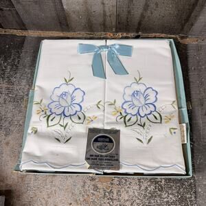 Heritage Pillow Cases Embroidered Floral Design ~ Set of 2 / Vintage Heritage...